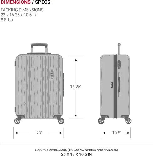 Vista 9 de SWISSGEAR 7272 - Maleta rígida y expandible con ruedas giratorias