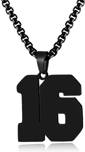 Vista 112 de Collar de Número Dorado para Hombre, Cadena de Acero Inoxidable con Colgante de Número para Atletas, Joyería Deportiva Personalizada para Niños