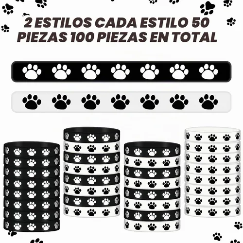 Vista 2 de Funtery Pulsera de silicona con estampado de patas, 100