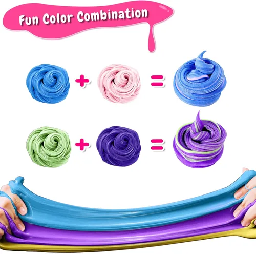 Vista 4 de Paquete de 50 unidades de slime de mantequilla para niños, juguetes de limo para niños y niñas, juguete perfumado de bricolaje para recuerdos