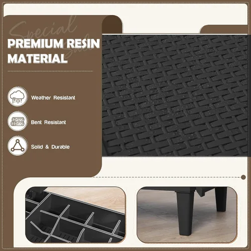 Vista 4 de Flamaker Sillas de salón al aire libre PE impermeable con respaldo ajustable de 5 posiciones de fácil montaje, sillas de piscina para terraza