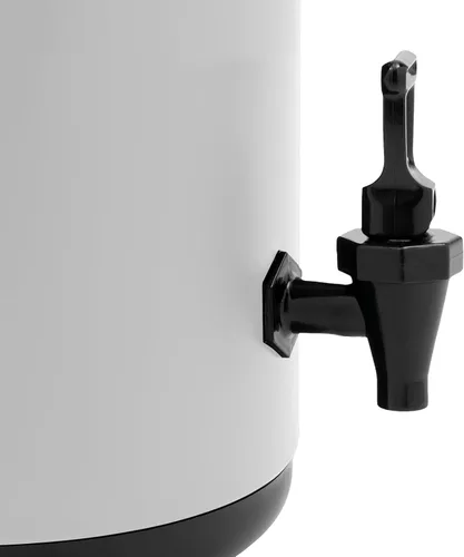 Vista 6 de Dispensador de bebidas aislado con tapa, dispensador de agua fría y caliente de acero inoxidable de 2.1 galones con termómetro y espiga, apto