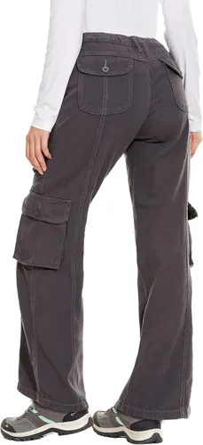 Vista 2 de Pantalones cargo de senderismo para mujer, de algodón, casuales, militares, con 7 bolsillos