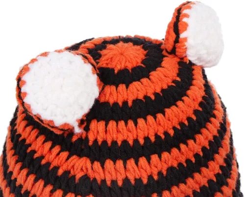 Vista 5 de Toddmomy - Disfraz de Navidad para recién nacido, diseño de ganchillo, gorro de punto de Navidad