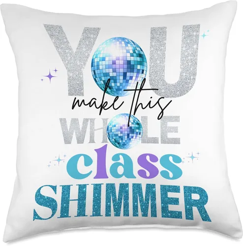Vista 5 de Chaylor & Mads Teacher Style You Make The Whole Class - Almohada brillante, 16 x 16 pulgadas, multicolor