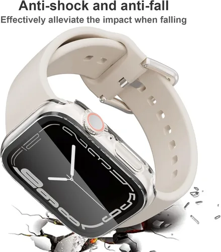 Vista 4 de Juego de 12 fundas para Apple Watch Series 11 10 de 1.811 in, protector de pantalla Touch Sensitivity, Scratch-proof Full Protective Bumper PC