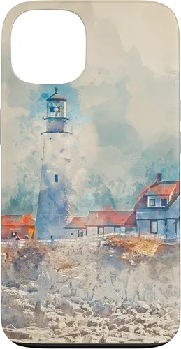 Vista 7 de iPhone 16 Artistic Lighthouse Painting Case