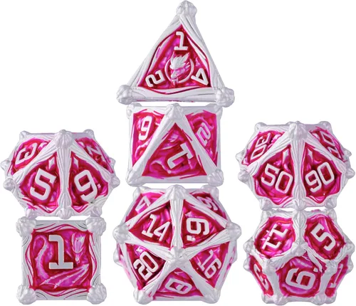 Vista 13 de Surpass DND - Juego de dados de metal, 7 piezas, para juegos de rol, dados poliédricos, regalos de mazmorras y dragones (turquesa antigua)