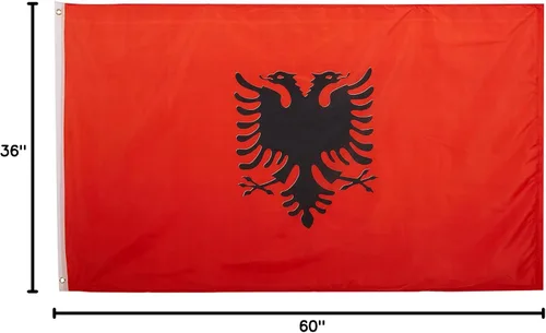 Vista 2 de US Flag Store Bandera de poliéster impresa de Albania de 3 x 5 pies