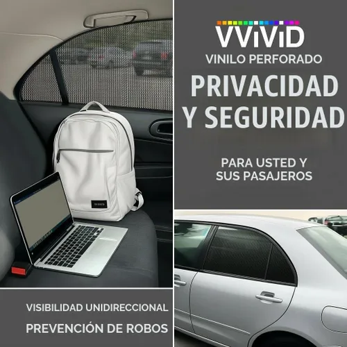 Vista 2 de VViViD Rollo de vinilo perforado negro de visión unidireccional para ventana de automóvil (1.5 pies x 4 pies)