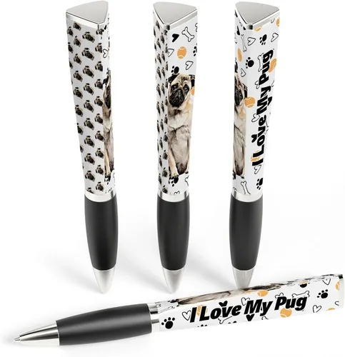 Vista 25 de Bolígrafo I Love My Dog (1 bolígrafo, 3 caras) bolígrafos lindos de cumpleaños para perros, bolígrafos divertidos, regalos para mujeres y perros