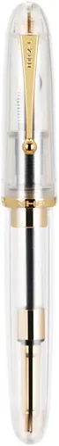 Vista 18 de Jinhao 9019 - Pluma estilográfica serie Dadao con borde dorado acrílico negro #8 punta mediana con convertidor grande para escritura, firma