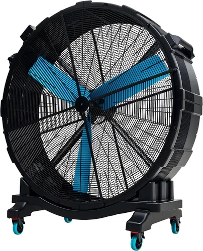 Vista 13 de Albott Ventilador de tambor industrial de 36 pulgadas, ventilador de piso de alta velocidad de plástico de 500 W con ruedas y velocidad variable