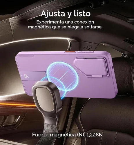 Vista 4 de SURITCH Funda protectora magnética para Samsung Galaxy S26 Plus, funda protectora magnética con cubierta de cámara y soporte de metal ajustable