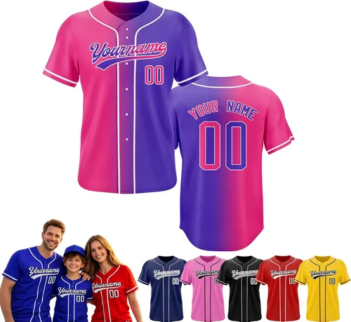 Vista 29 de Camiseta de béisbol personalizada, nombre del equipo, número de equipo, logotipo, camisetas impresas cosidas, uniformes deportivos, regalos