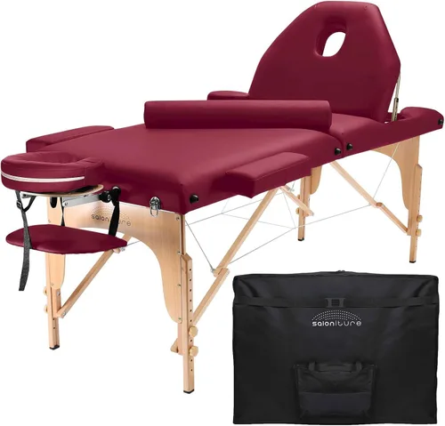 Vista 8 de Mesa de masaje portátil profesional con respaldo, varios colores disponibles, de Saloniture , Negro