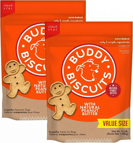 Vista 13 de Buddy Biscuits Bolsa de golosinas crujientes para perros de 2 libras, hecha con mantequilla de maní