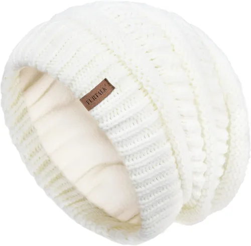 Vista 61 de FURTALK Gorros de invierno para mujer, con forro polar, gorro de punto holgado y cálido, gorro de esquí
