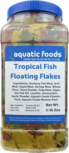 Vista 3 de Copos de pescado tropical premium, sabor krill, tarro de 2 onzas