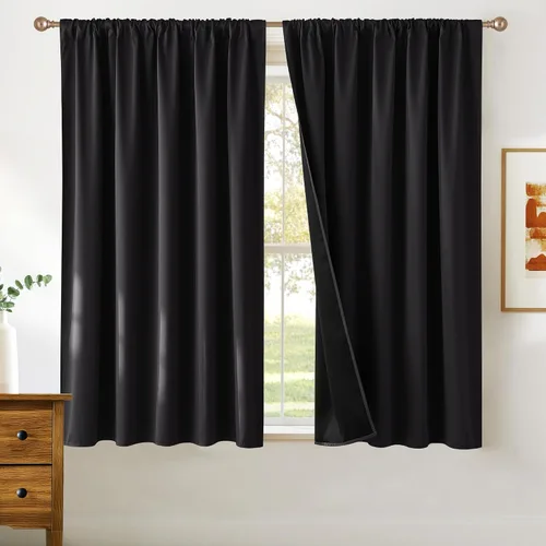 Vista 31 de NICETOWN Biscotti - Cortinas de cocina beige de 36 pulgadas de largo, bolsillo para barra, 100% opacas, casuales y relajantes, tratamientos