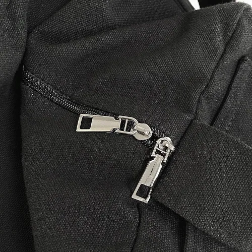 Vista 8 de Aktudy Bolso bandolera de lona para mujeres y hombres, bolso bandolera grande con múltiples bolsillos para parejas