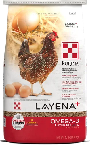 Vista 8 de Purina Layena+ Alimento Nutricionalmente Completo para Gallinas Pondoras Fórmula Omega 3 - Bolsa de 10 libras (10 lb)