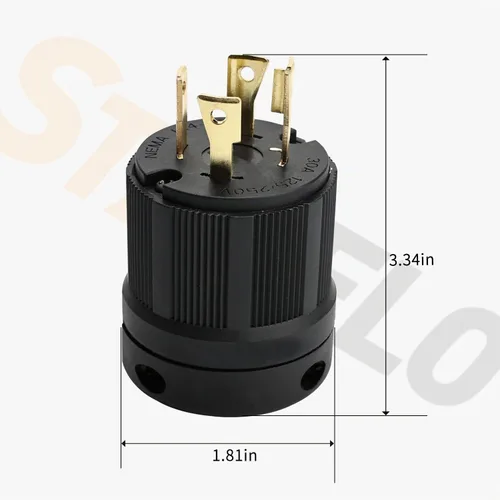 Vista 5 de STARELO 30Amp,Locking Plug/ Connector for Generator Set,NEMA L14-30P & L14-30C,125/250V 3 Pole 4 Wire Grounding Electrical Replacement Industrial