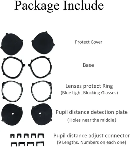 Vista 2 de VR Accessories Sets Pupil Distance Detector & Fine Adjuster, Lens Protector Accessories, Anti-Scratch Lens Protector, VR Glasses Spacer Compatible