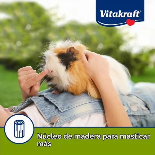 Vista 5 de Vitakraft - Palitos masticables para cobayas Crunch Sticks - Manzana y Naranja - Apoya dientes saludables