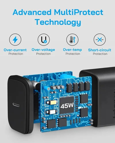 Vista 2 de AISNI Paquete de 2 cargadores tipo C de 45 W de carga rápida con cable tipo C de 6 pies Bloque de cargador USB C para Galaxy S26/S25/24/S23 Ultra
