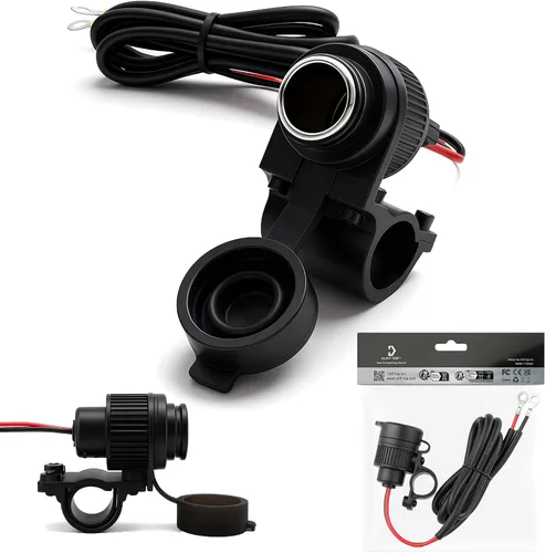 Vista 10 de Cliff Top Cargador USB para motocicleta, impermeable, doble puerto, 3.3A, 16.5W, adaptador USB para bicicleta, resistente para manillares de 7/8