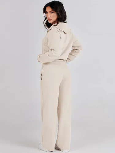 Vista 5 de Prinbara Conjunto de 2 piezas para mujer, conjunto de descanso para otoño, sudadera de gran tamaño, pantalón de pierna ancha, casual, conjunto