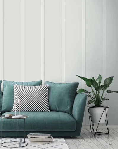 Vista 4 de NextWall - Papel pintado de imitación de tabla y listón para despegar y pegar con vinilo (Gris Ártico)