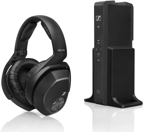 Vista 2 de Sistema de audífonos inalámbricos Sennheiser de radiofrecuencia RS 175 RF audífono con cargador Negro