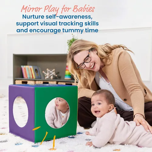 Vista 3 de ECR4Kids SoftZone cubo espejo, juguete sensorial, varios
