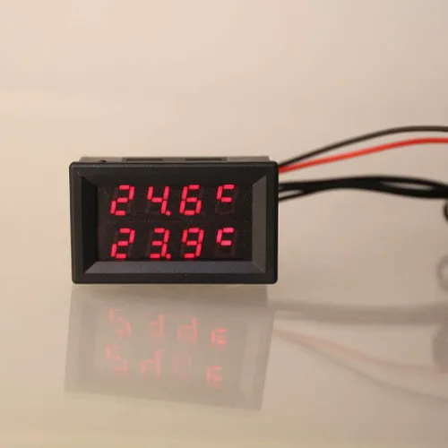 Vista 6 de Keaiduoa - Termómetro digital de doble pantalla con sensor de temperatura con 2 sondas metálicas impermeables NTC