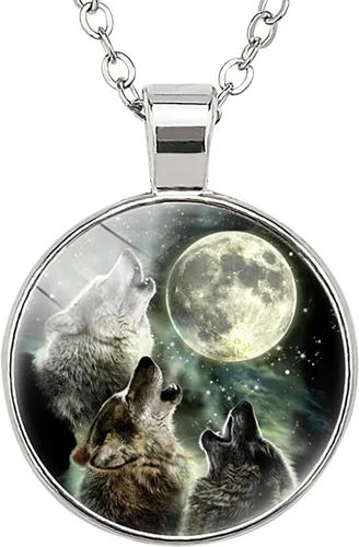 Vista 6 de Collar de lobo para mujer, bonito collar con colgante para mujeres adolescentes