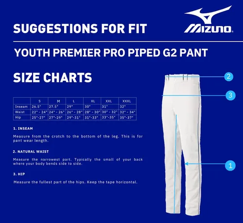 Vista 3 de Pantalones Select Pro Piped G2 Mizuno para jóvenes