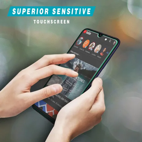 Vista 5 de [Paquete de 2] Protector de pantalla diseñado para Samsung Galaxy A03s / Galaxy A03 vidrio templado, antiarañazos, sin burbujas, compatible