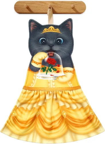 Vista 29 de PAT JUUMG - Toallas divertidas de mano con forma de gato para decoración de baño o cocina; toallas decorativas colgantes para la cara, súper