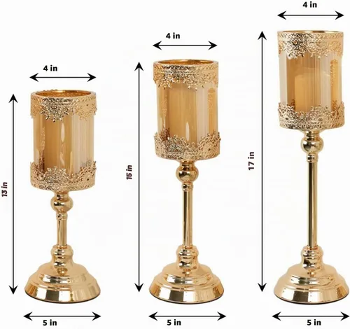 Vista 3 de Efavormart - Juego de 3 portavelas votivas para velas de té, varios estilos (TYPE25)
