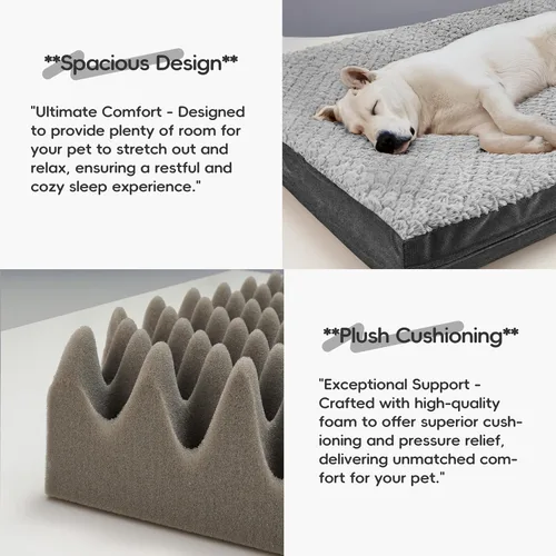 Vista 7 de Cama ortopédica reversible impermeable para perros, extragrande, funda lavable, espuma para caja de huevos, tamaño estándar para perros de hasta 105