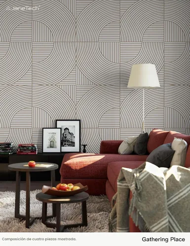 Vista 2 de JaneTech Paneles acústicos de pared de 23.62 x 23.62 pulgadas, 6 paneles acústicos de fieltro para decoración de pared, reducción de ruido y control