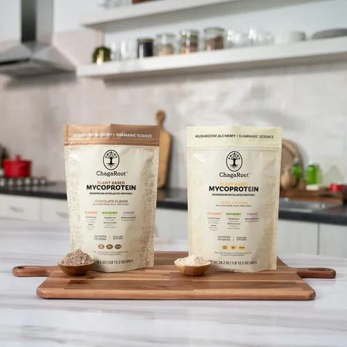 Vista 9 de Mycoprotein Mushroom Protein Powder, Chocolate Flavor, 20g Plant Based Protein per Serving, Reishi, Chaga, Lions Mane, Shiitake, Turkey Tail, Vegan