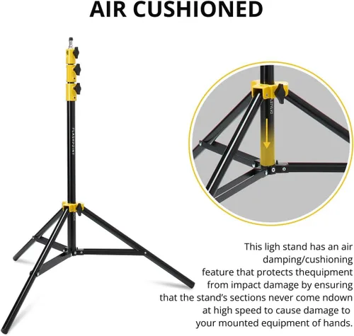 Vista 5 de Flashpoint Pro - Soporte de luz acolchado de aire resistente (amarillo, 7.2 pies)