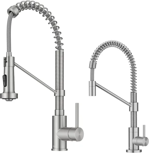Vista 12 de Kraus KPF-1610-FF-100CH Bolden - Grifo extensible de cocina de estilo comercial, combo con filtro de agua Purita, cromado