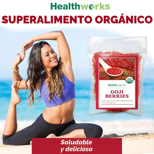 Vista 7 de Certificado orgánico Goji Berries. Organic, Sun-Dried, 1 lb, Antioxidant, Vitamin C, Non-GMO, Vegan, Keto, For Snacking, For Smoothies, For Trail