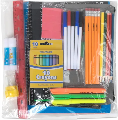 Vista 2 de Trail maker Kit de material escolar de 45 piezas para grados K-12