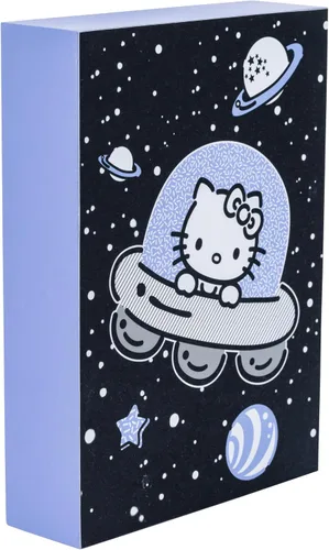 Vista 2 de Silver Buffalo Arte de pared con diseño de nave espacial de Hello Kitty de 5 x 7 x 1.5 pulgadas