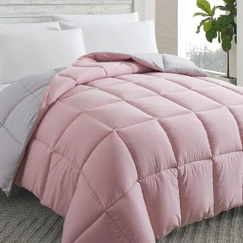 Vista 14 de Cosybay - Edredón con relleno alternativo y acolchado suave, para todas las estaciones, inserto de colcha con pestañas en las esquinas, 88x92 Verde